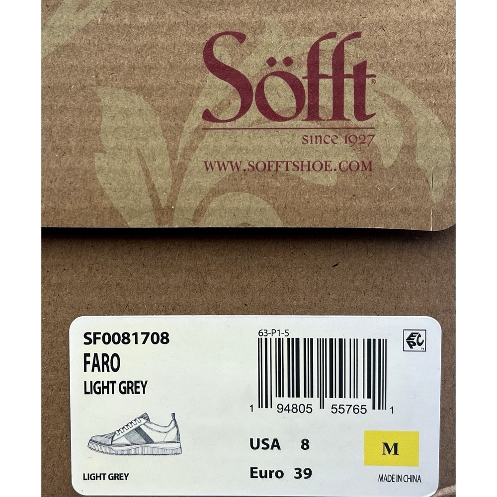 Sofft Womens Faro‎ Knit Sneakers Size 8 Light Grey Lightweight Casual Athletic - Picture 9 of 11